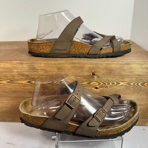 Birkenstock Mayari Sandals Women 39/8.5 Leather Toe Loop Boho Hippie Mellow Y2K